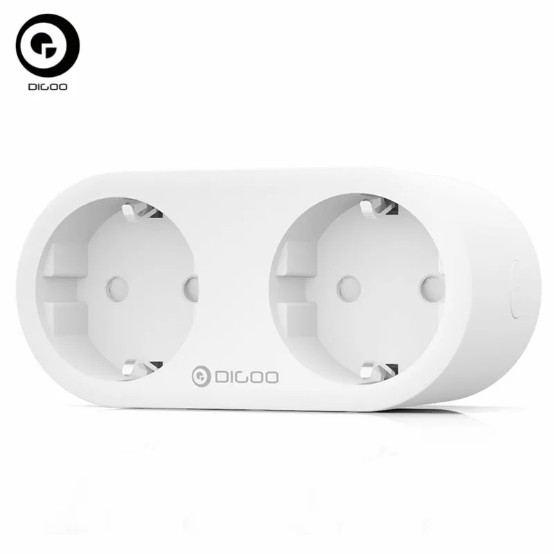 DIGOO умная розетка с двойным разъемом EU для контроля мощности 3720 Вт Wi Fi