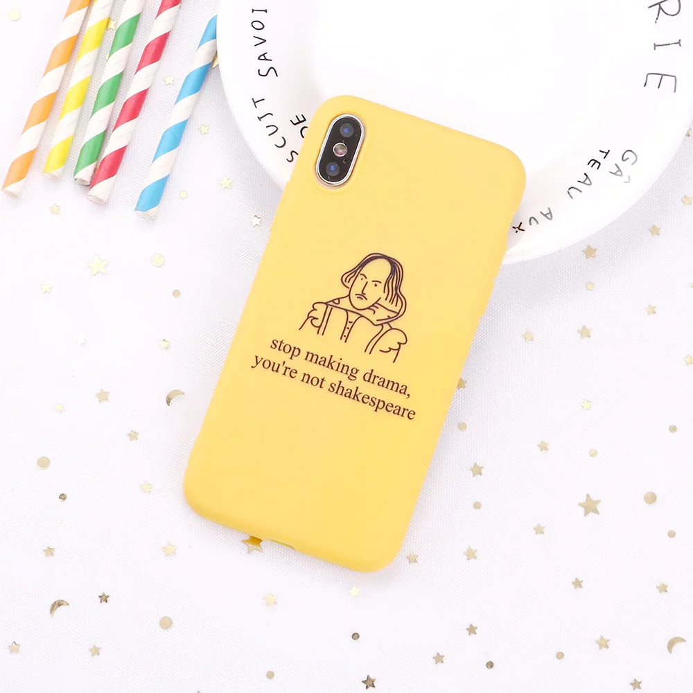 For 11 12 Pro Max 8 8Plus X XR 7 7Plus XS 6 6S 5 SE Drama Shakespeare Memes Candy Silicone Phone Case Coque Funda | Мобильные