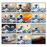 kanagawa big wave canvas painting art retro landscape posters and prints print mural picture modern home wall decoration cuadros