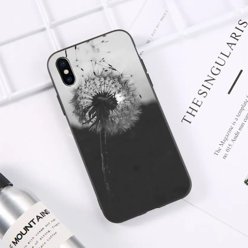 

Beautiful scenery dandelion TPU Soft Silicone Black Phone Case for iPhone 11 pro XS MAX 8 7 6 6S Plus X 5 5S se 2020 XR case