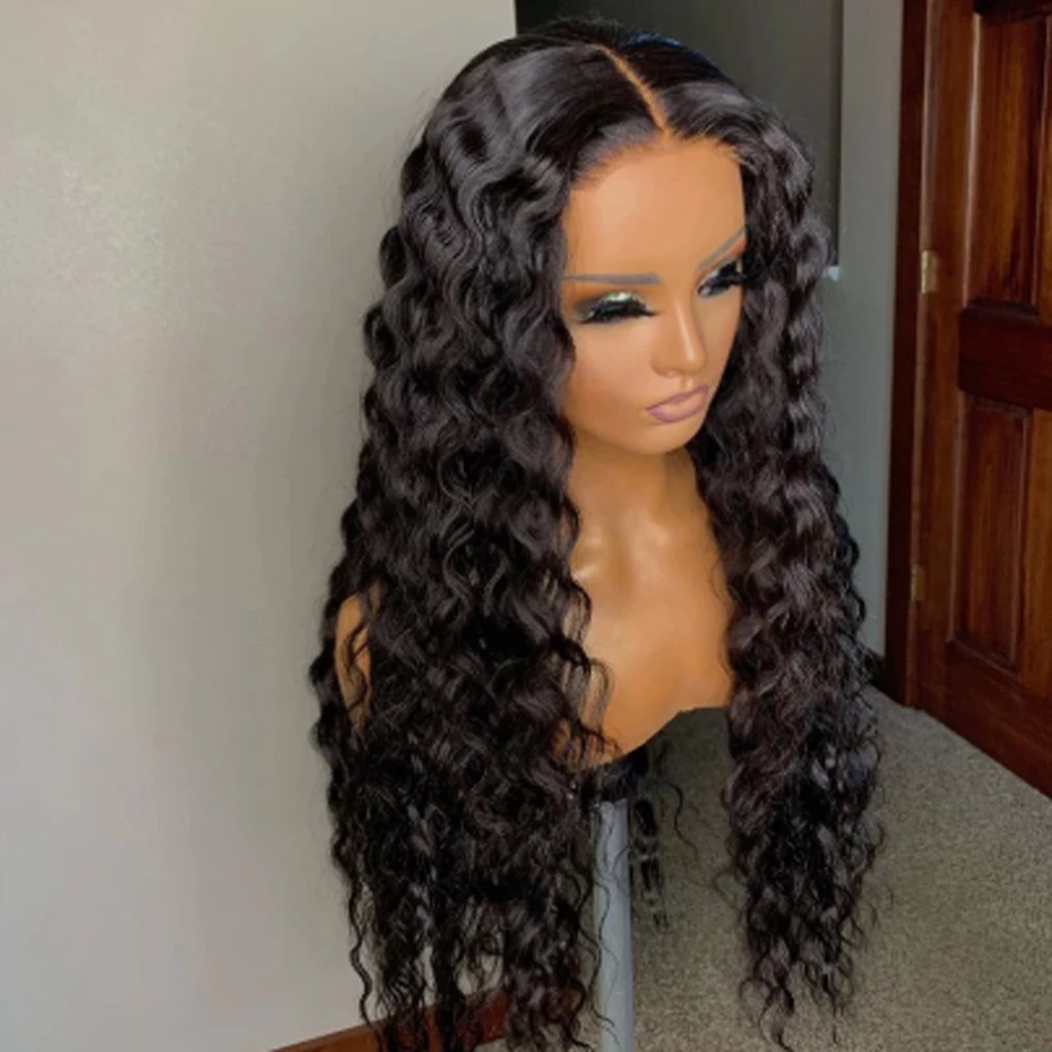 

180%Density 26Inch Black Soft Natural Wave Wigs Glueless Lace Front Wig Remy High Temperature For Black Women With Baby Hair