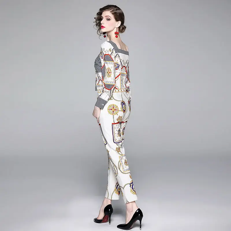 Новое поступление Модный повседневный костюм с брюками комплект из двух