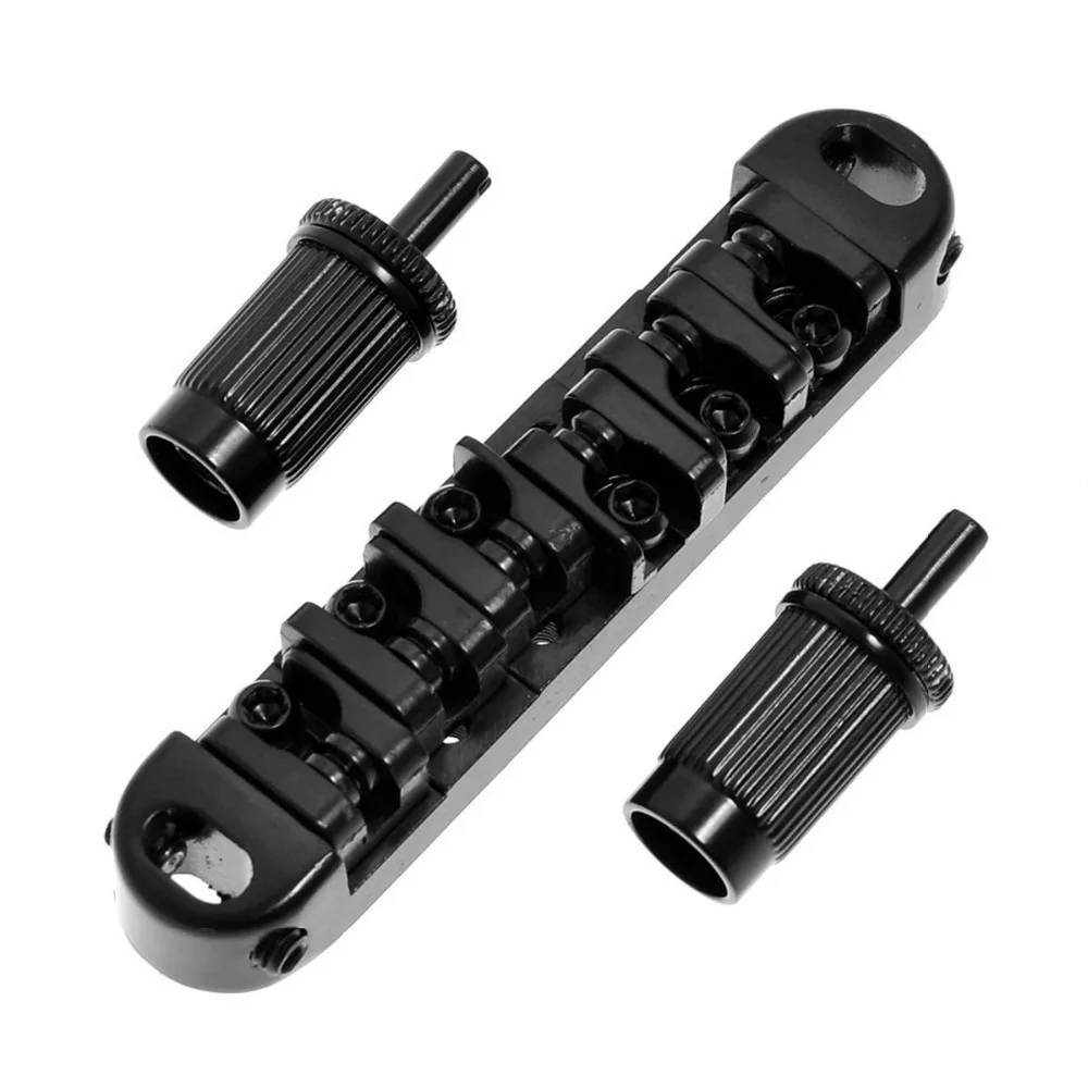 

Set Locking Tune-o-matic Guitar Bridge Roller Saddle Black for Electric Guitar
