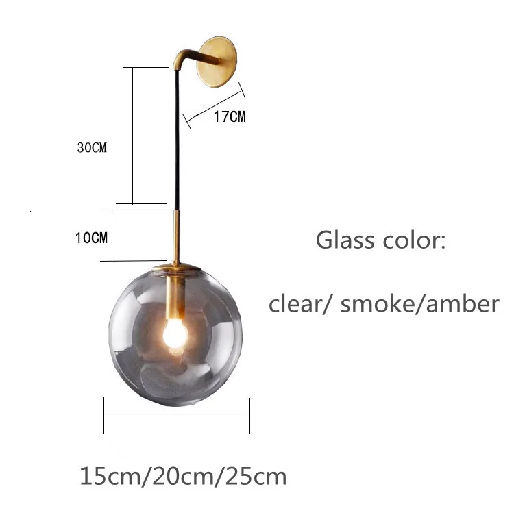 

New Product Wall Light Shop Gold Glass Wall Lamp For Living Room Shop Cafe Wall Light Fixture Light Fixtures Applique Murale Led