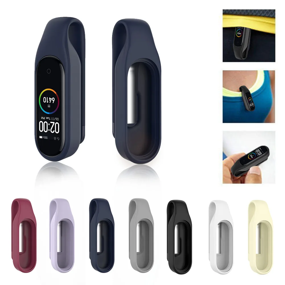 

Watch Protective Case Anti Lost Soft Cover Silicone Clip Buckle Holder Shell for Xiaomi Band 6 Bracelet Tracker Accessories