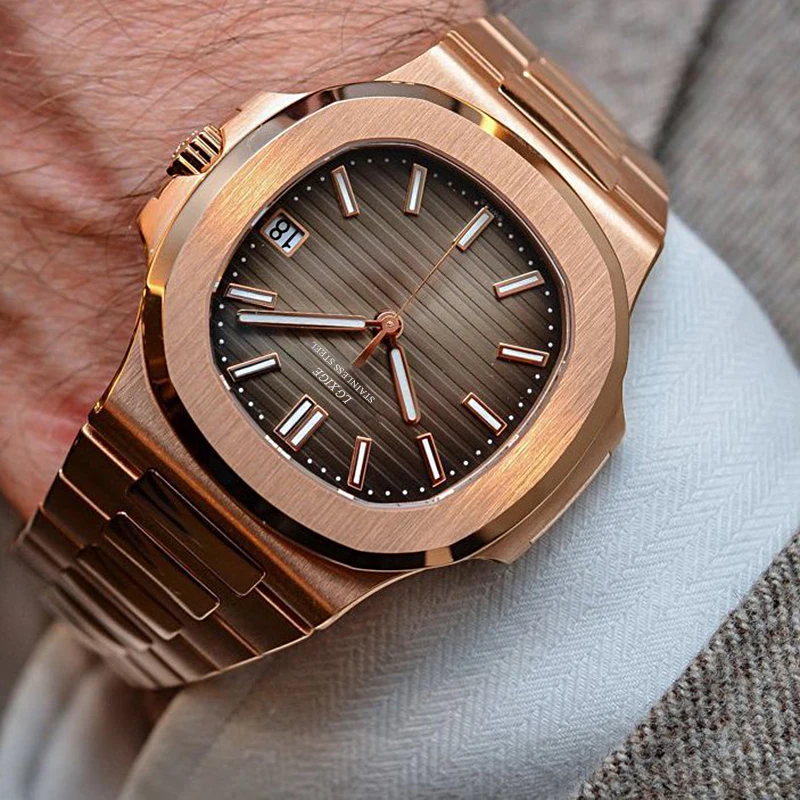 

2019 New Top Luxury Men's Watch Rose Gold Stanless Steel 40mm High Quality Quartz Watch Men top brand luxury Sports Men Watches