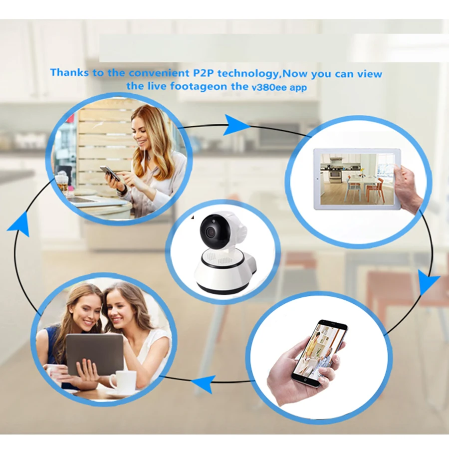 Беспроводная камера безопасности Аудиозапись радионяня инфракрасный детектор