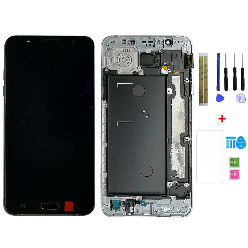 Black with Frame Регулировка яркости ЖК-дисплей для Samsung Galaxy J7 j710 J710H J710FN J710F J710M/DS сенсорный экран дигитайзер Рамка Корпус - Цвет: Black with Frame
