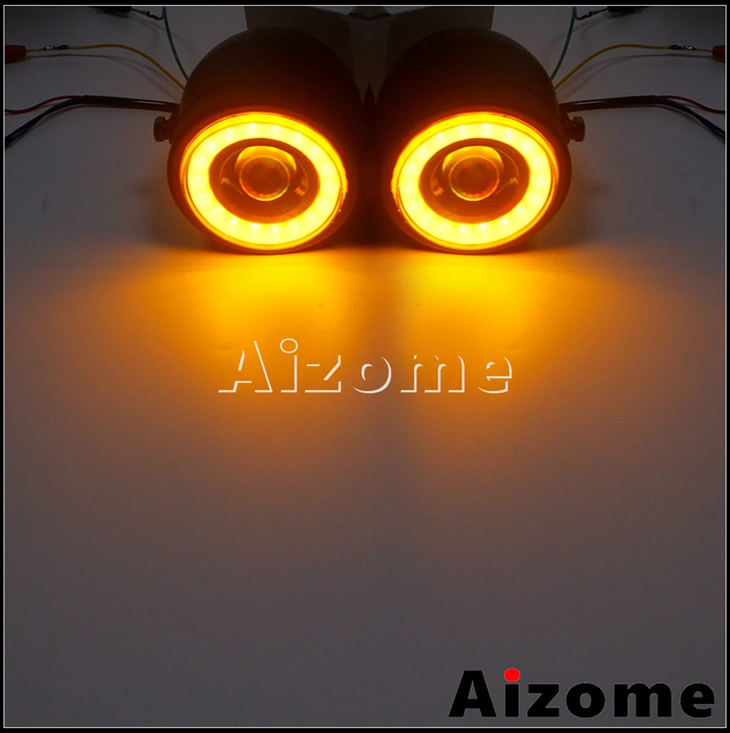 Мотоцикл светодиодный двойная фара пользовательские Винтаж фары двойные