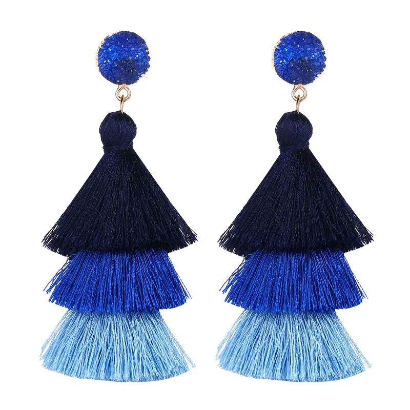 mix Druzy Tassel 17 км богемные зеленые кристаллические друзы серьги для женщин смешанные цвета большой камень смолы люстра Висячие серьги Mujer Винтажные Ювелирные изделия Прямая поставка - Окраска металла: mix Druzy Tassel