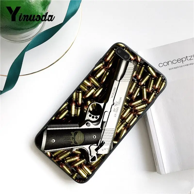 Yinuoda Пуля для ружья мягкий черный чехол телефона iPhone 5 5Sx 6 7 7plus 8 8Plus X XS MAX XR 10 11 Pro Max |