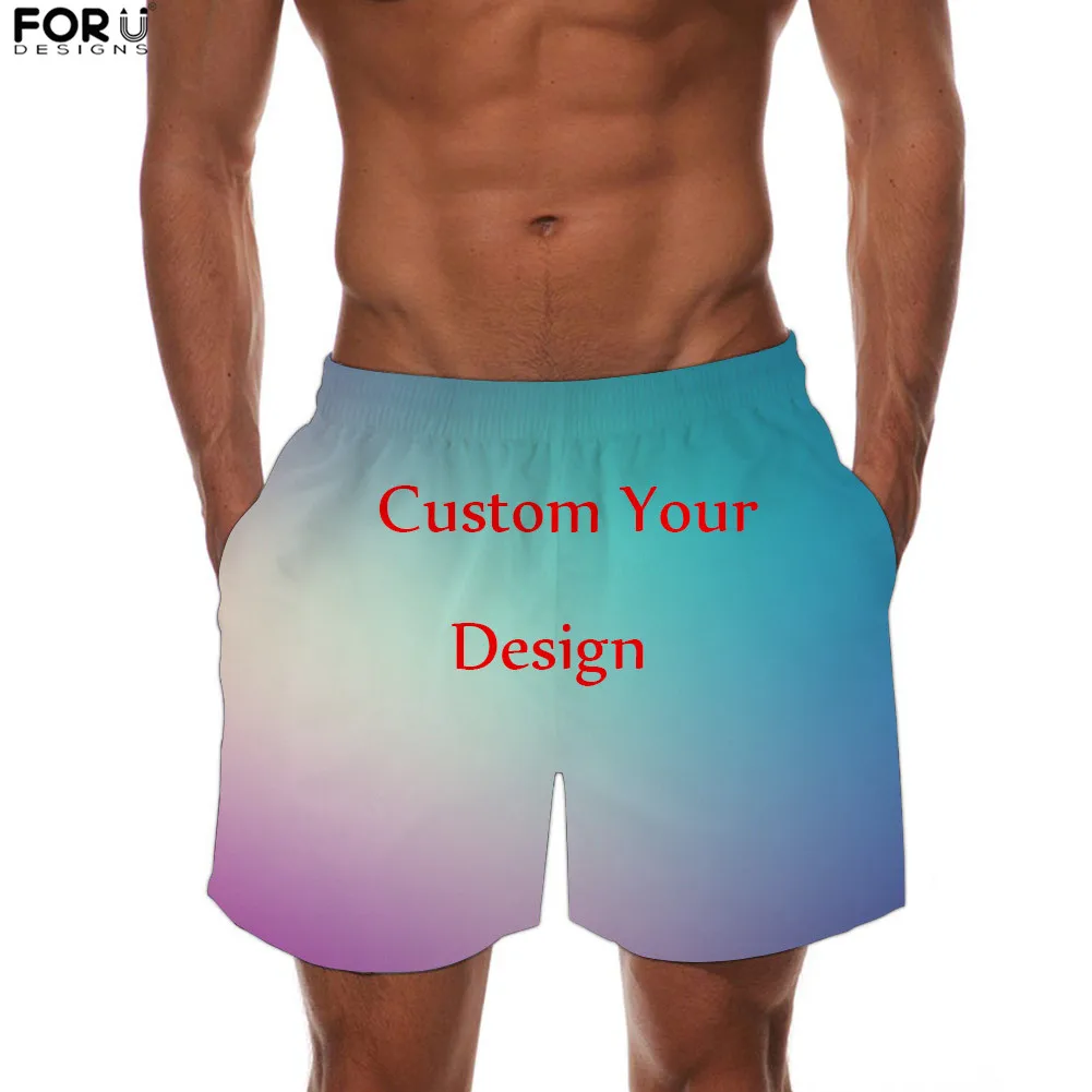 

FORUDESIGNS Customized Images/Logo/Name Men's Casual Quick-Drying Pants Beach Shorts Male Hawaii Summer Boardshort Dropship