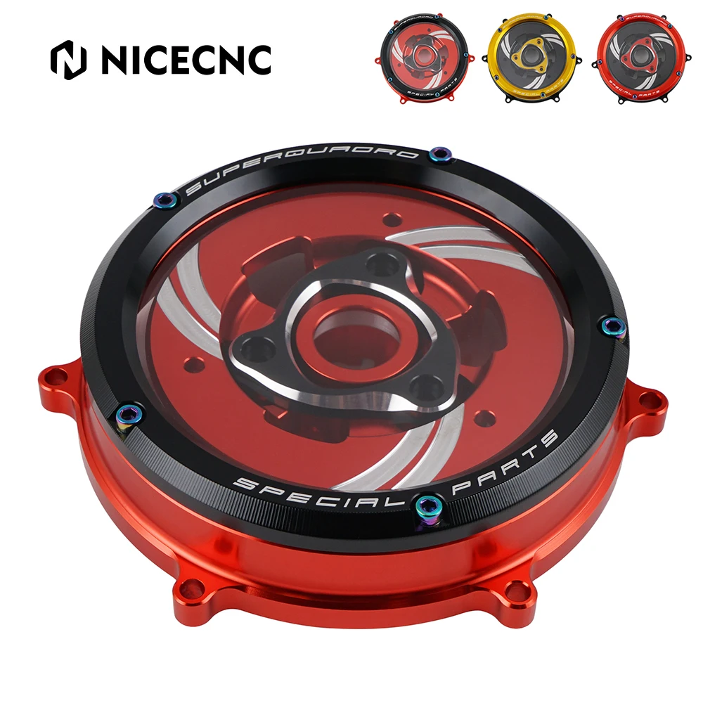 

Motorcycle Clutch Cover Kit for Ducati Panigale 959 1199 1299 / S R 2012-2021 Panigale V2 2020 2021 Clear Engine Clutch Guard
