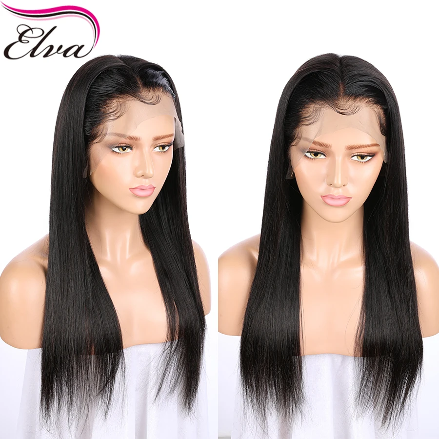 Elva Hair 13х6 бесклеевые прямые кружевные передние человеческие волосы парики