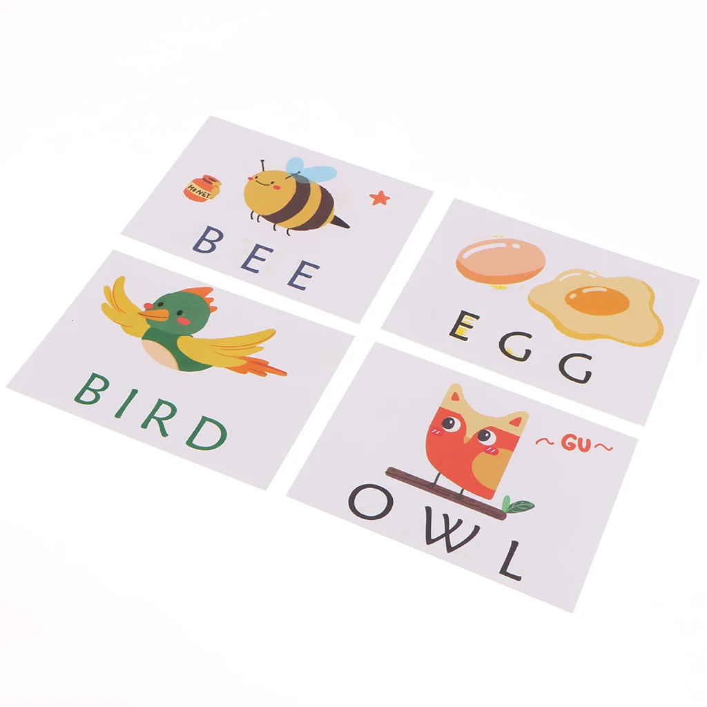 

Wooden Word Cards English Words Toys for Kindergarten Kids Early Education