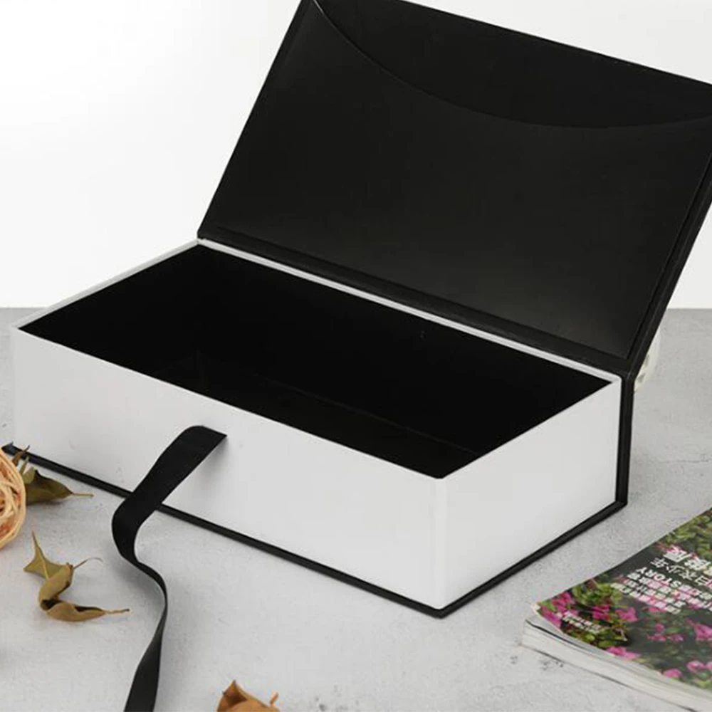 

Manufacture wholesale 500pcs black Personalized Logo wholesale magnetic gift boxes for Wine perfume wig Shipping packaging
