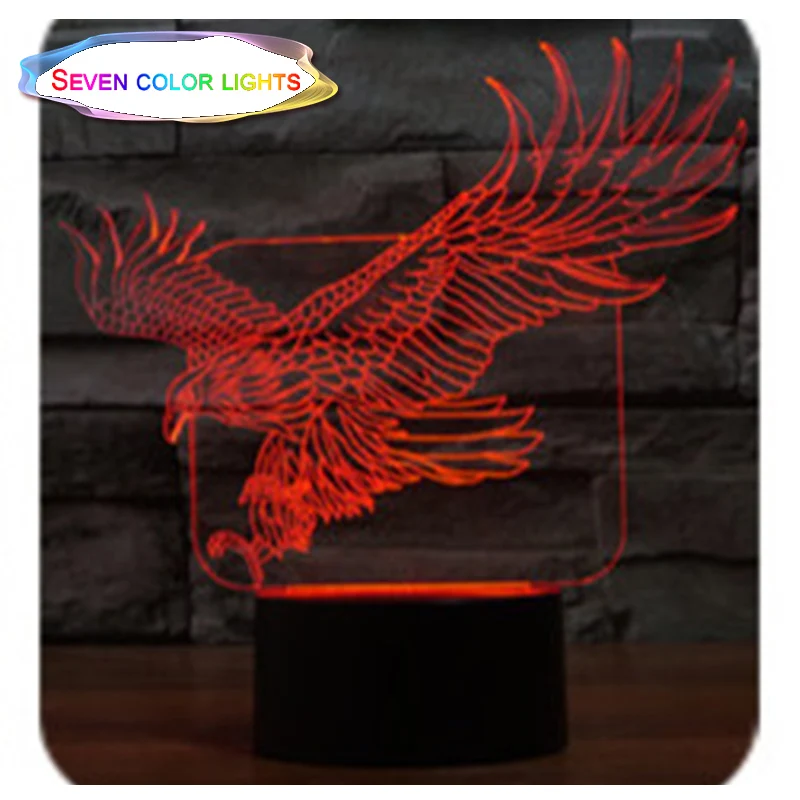 

Novetly Christmas Lights decoration for home Night Light Colorful 3D Bedroom Table Lamp Amazing Eagle Shape