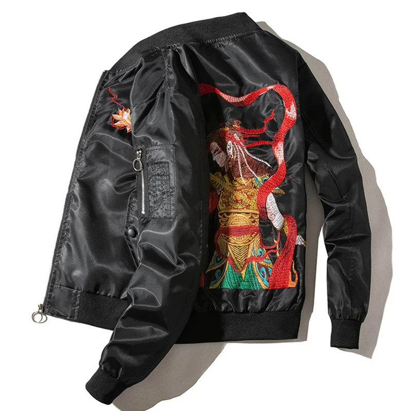 Высококачественная Мужская куртка с вышивкой в японском стиле пилот MA 1 мужская