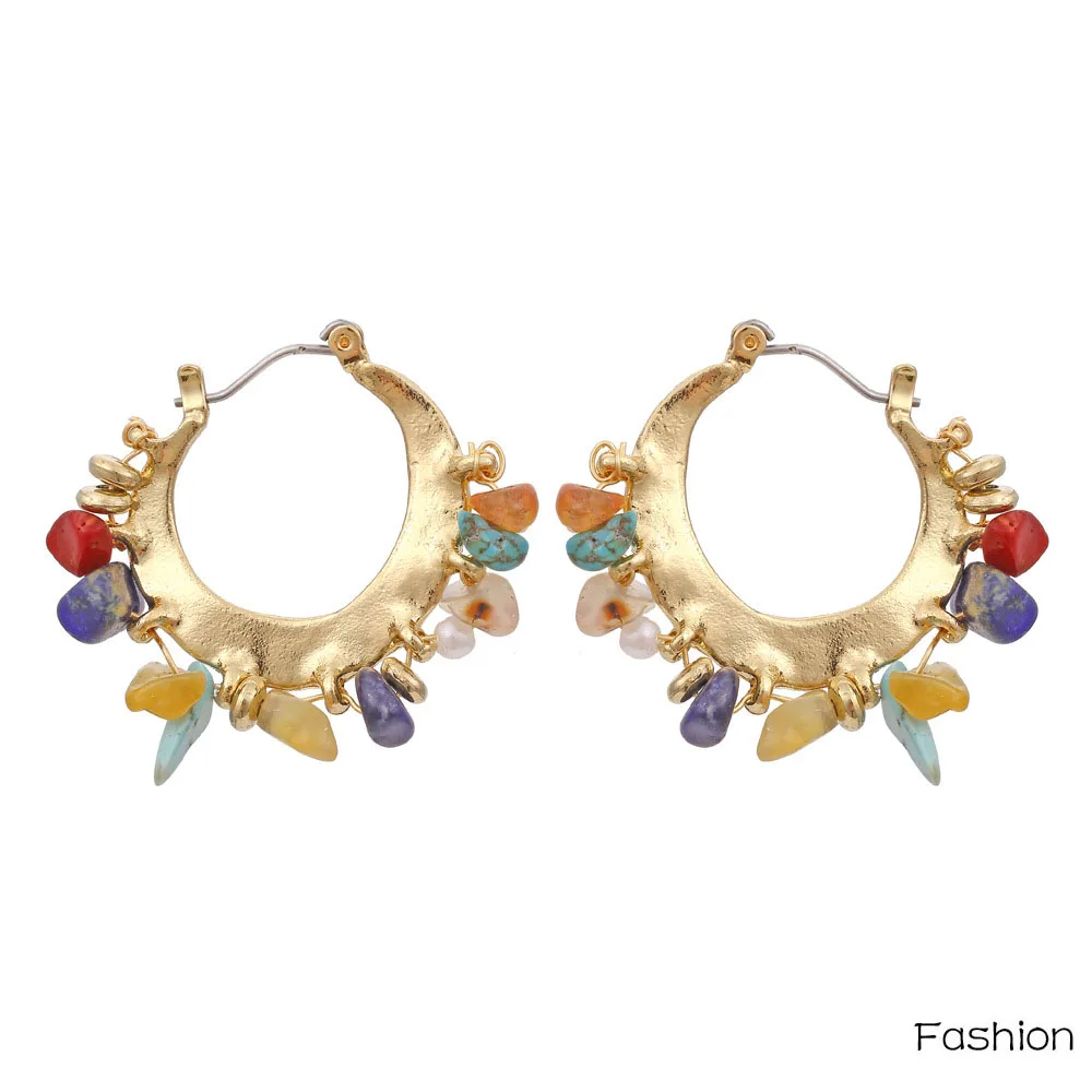

DIY Luxury Retro Geometric Earrings American Exaggeration Creative Personality Bohemian Gold Sud Earrings Christmas Gift