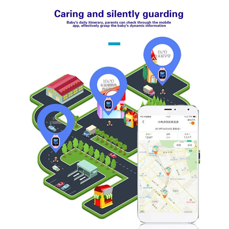 

Q12 Children Smart Watch GPS Tracker Remote Security SOS Call Anti Lost Photo Waterproof Phone Watch Kids Gift For IOS Android