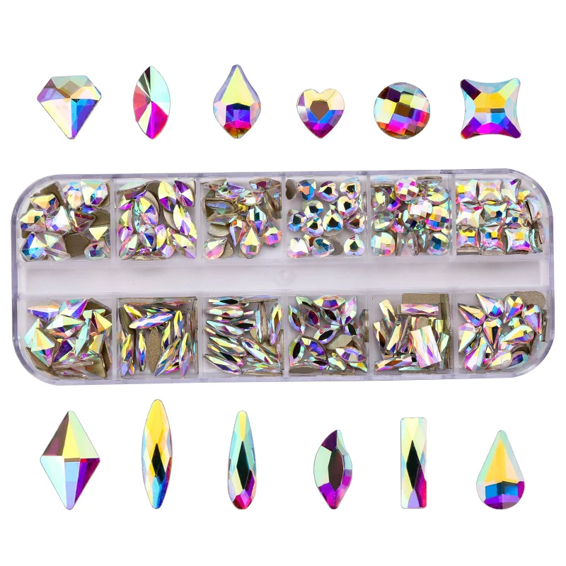 1 Набор разных размеров стразы из стекла творческий дизайн Смешанная форма