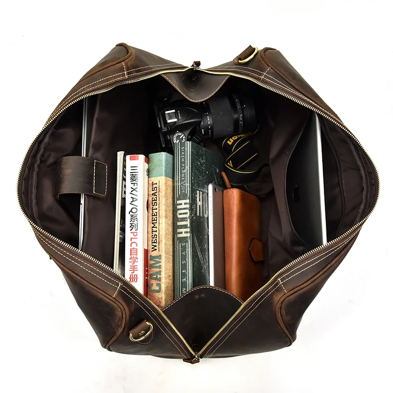 Дорожная сумка из натуральной кожи для мужчин и женщин ранец большой вместимости