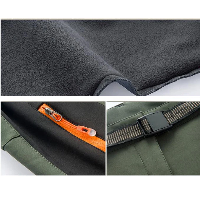 

Men's Warm Winter Pants Men Fleece Lining Cargo Pants Mens Waterproof Trousers Male Stretch Casual Work Pants Plus Size M-5XL