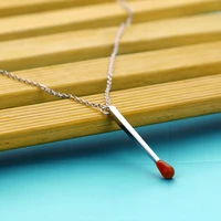 wholesale 100 s925 sterling silver matchstick pendant necklace new simple fashion chain charm women girls silver jewelry