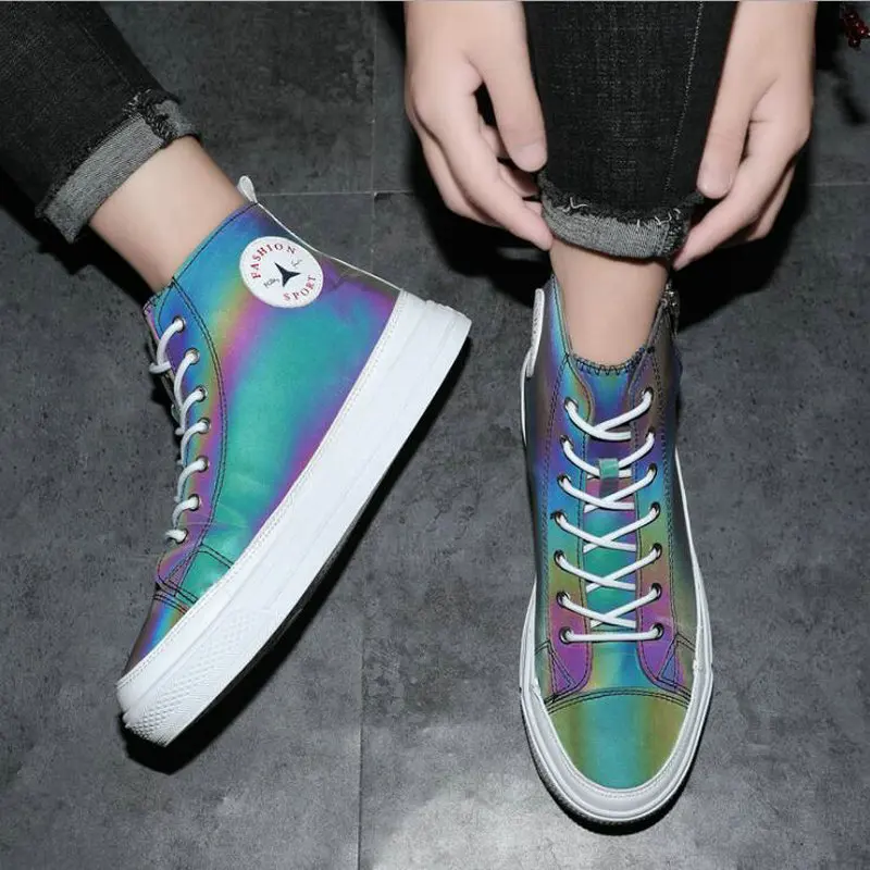 Мужские парусиновые туфли с подсветкой 2019 модная мужская обувь