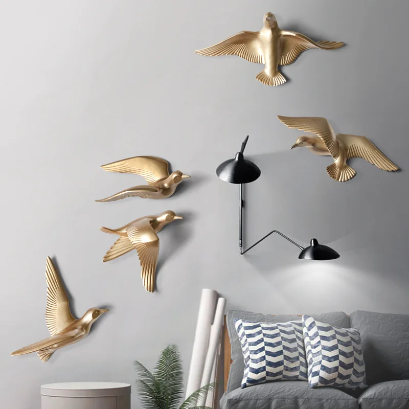 

Creative Wall 3d Resin Birds Sticker Living Room Animal Figurine Wall Murals tv Wall Background and Decorative Home Decor