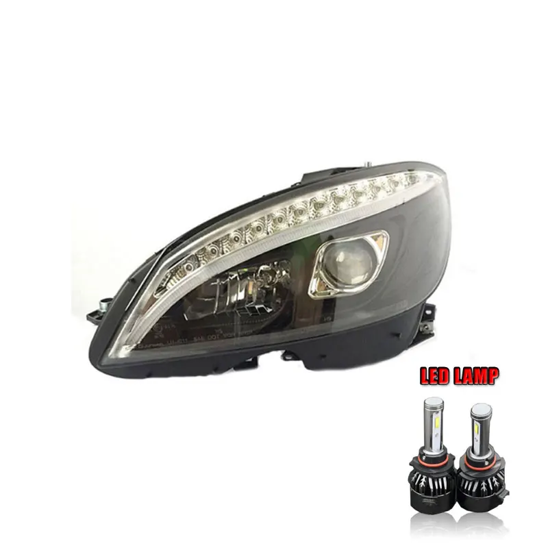 ALL LED 2 шт. автомобильный стиль светодиодный фары для Benz W204 2007-2011 для W204 Головной фонарь светодиодный объектив двойной луч H7 HID Xenon bi xenon объектив - Цвет: ALL LED