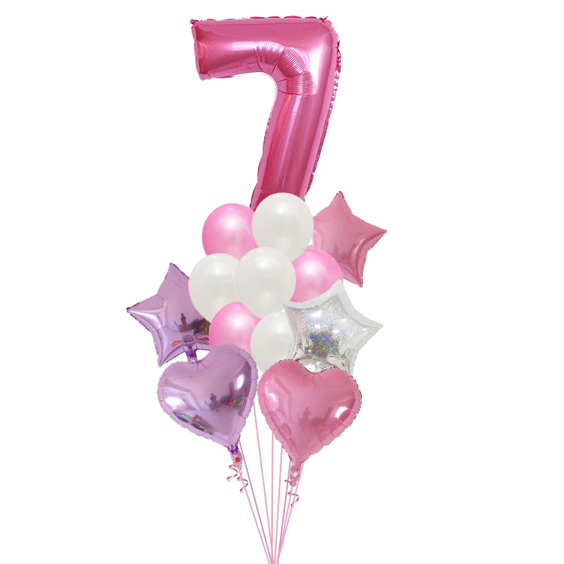 13PCS Birthday Party Decor Pink Blue 30 inches Number Foil Balloons Digital Helium Ballon Baby Shower Wedding Decoration globos | Дом и сад