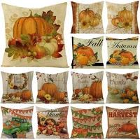 retro thanksgiving pillow case watercolor pumpkin cushion cover home decoration 4545cm autumn harvest sofa throw pillow cover