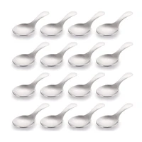 16 pack short handle spoons mini salt spoonsstainless steel condiments spoonround dessert spoons for saltteacoffee