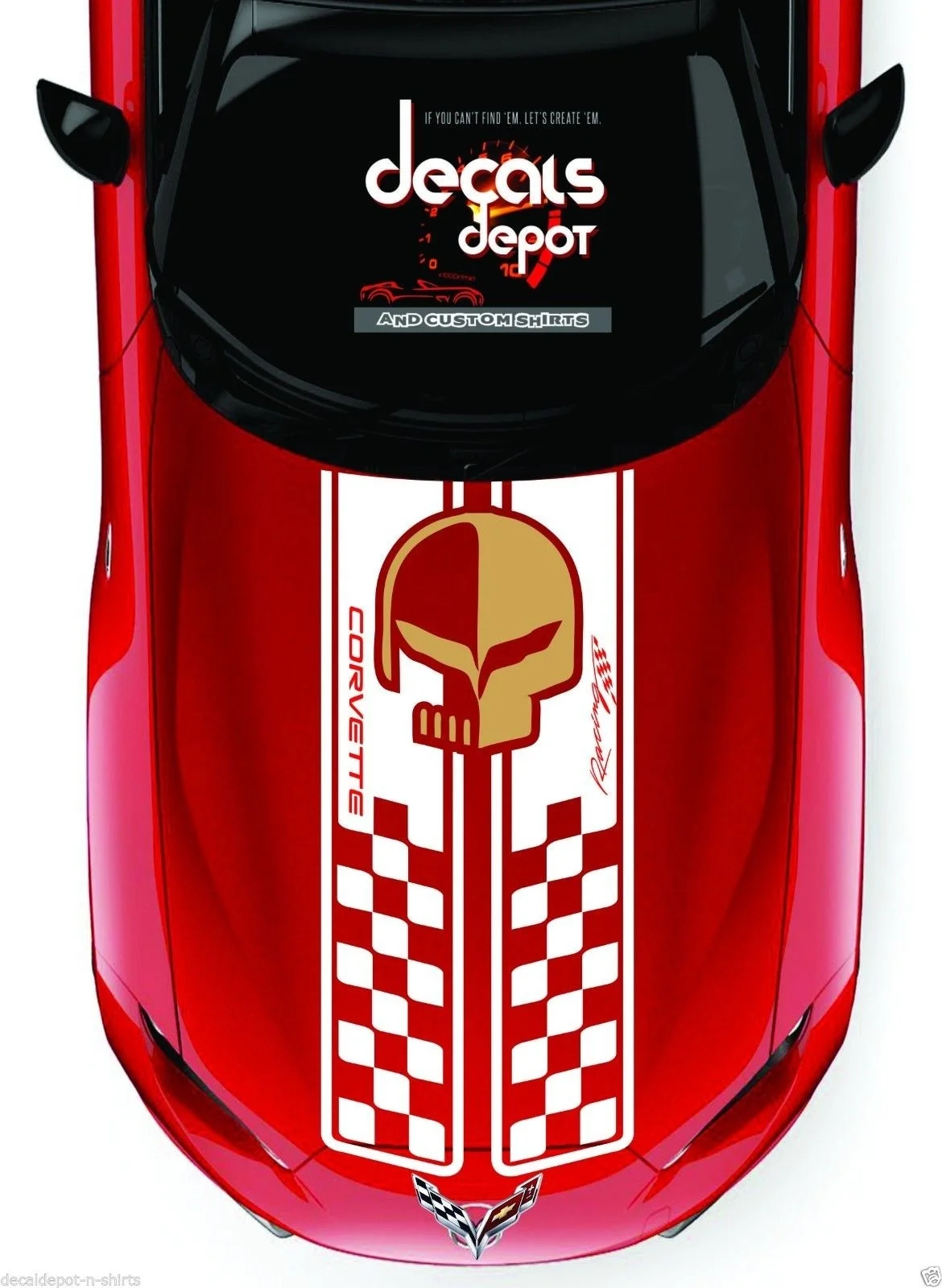 

Для Corvette спортивный капот Decal Stripe C3 C4 C5 C6 C7 ZO6 ZR1 и ниже
