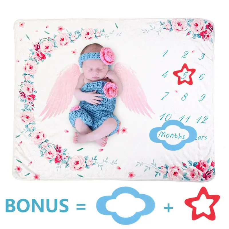 Реквизит для фотосъемки ребенка одеяло новорожденного 12 ежемесячных фотографий