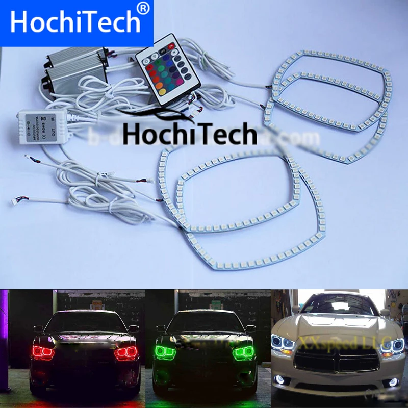 Для Dodge charger 16 видов цветов светодиодные фары rgb halo angel eyes комплект аксессуары для стайлинга автомобилей 2011 2012 2013
