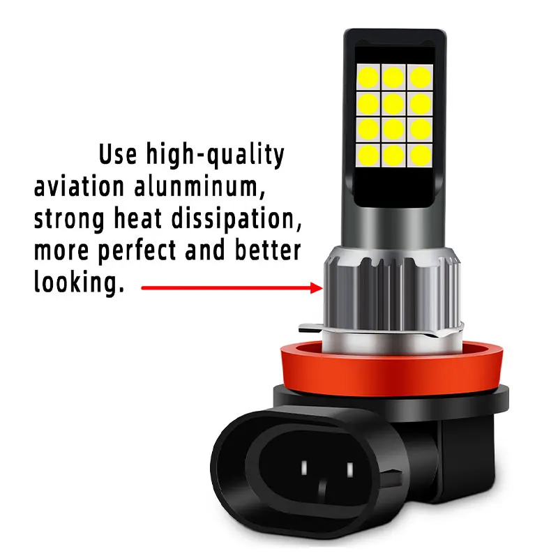2PCS LED Car Fog Light H8 H9 H11 Type 12V High Quality White/Yellow Super Bright Lamp Bulb Front And Rear Lights | Автомобили и