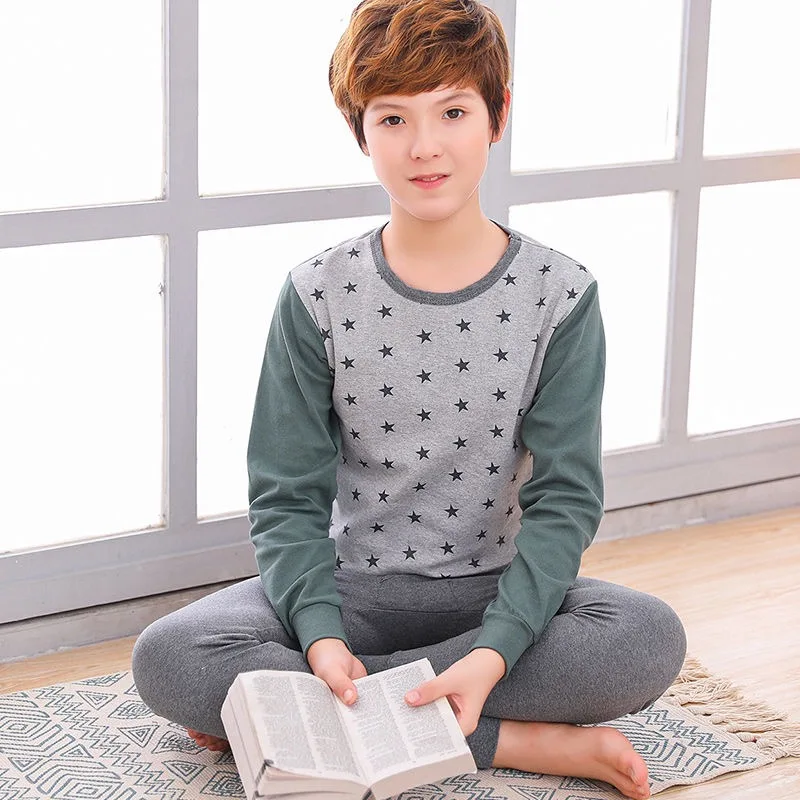 Подростковые пижамы одежда комплект одежды для детей больших мальчиков и