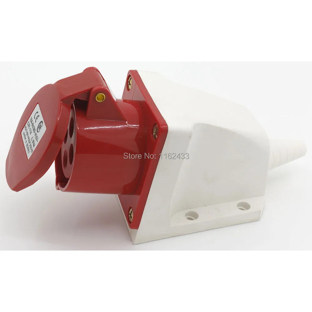 16A 3P E 4 pin 380 415V IP44 114L Трехфазная брызгозащищенная промышленная розетка с кабельной