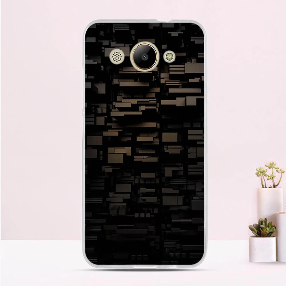 Мягкий ТПУ чехол для Huawei Y3 2017 силиконовый с рисунком CRO-L22 защитный телефона 2018 y5