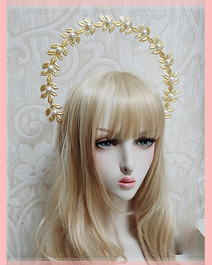 

Повязка на голову с изображением старинной богини, Листьев, жемчуга, короны KC, Нотр-Дам, Аполлон, церковный Ангел ханьфу, золотые украшения д...