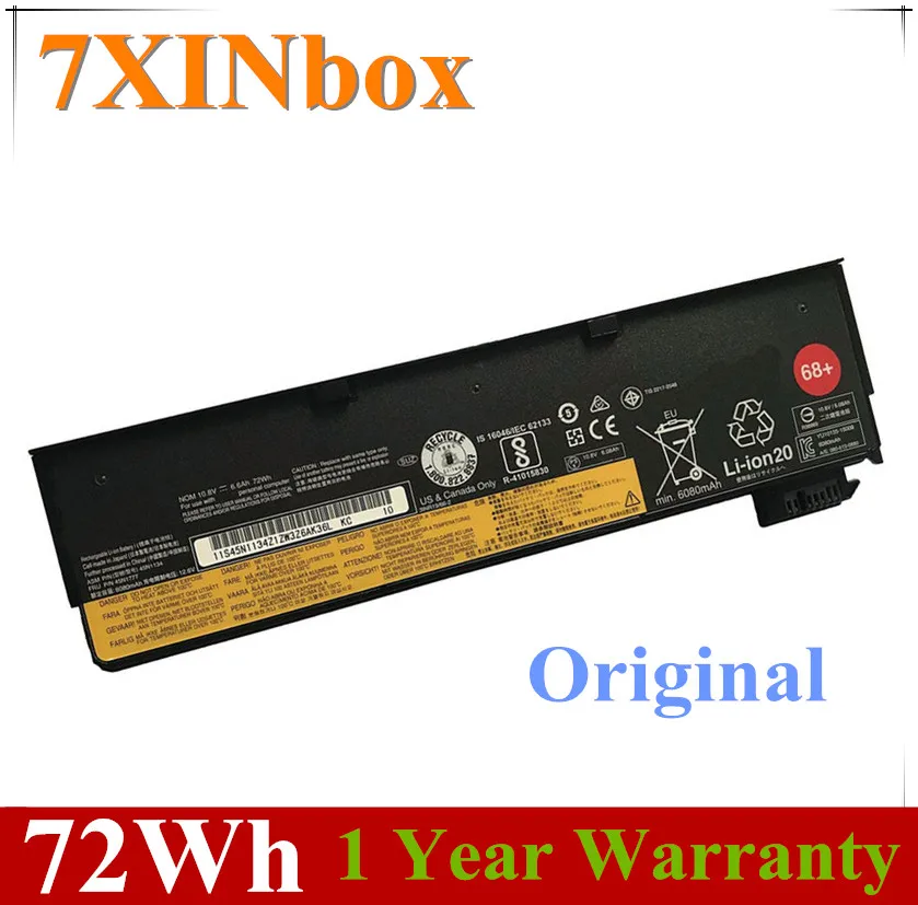 Bateria do Portátil para Lenovo Thinkpad X270 X260 X250 X240 T450 T470p T450s T440 T440s L450 L470 7xinbox 11.22v 6.34ah 72wh 45n1136