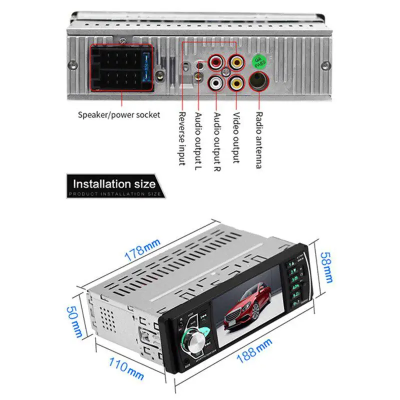 4.1 inch HD Multimedia Car MP5 Player Bluetooth Hands-free Calling Vehicle FM Radio 4022D Reverse Image Rear Camera | Автомобили и