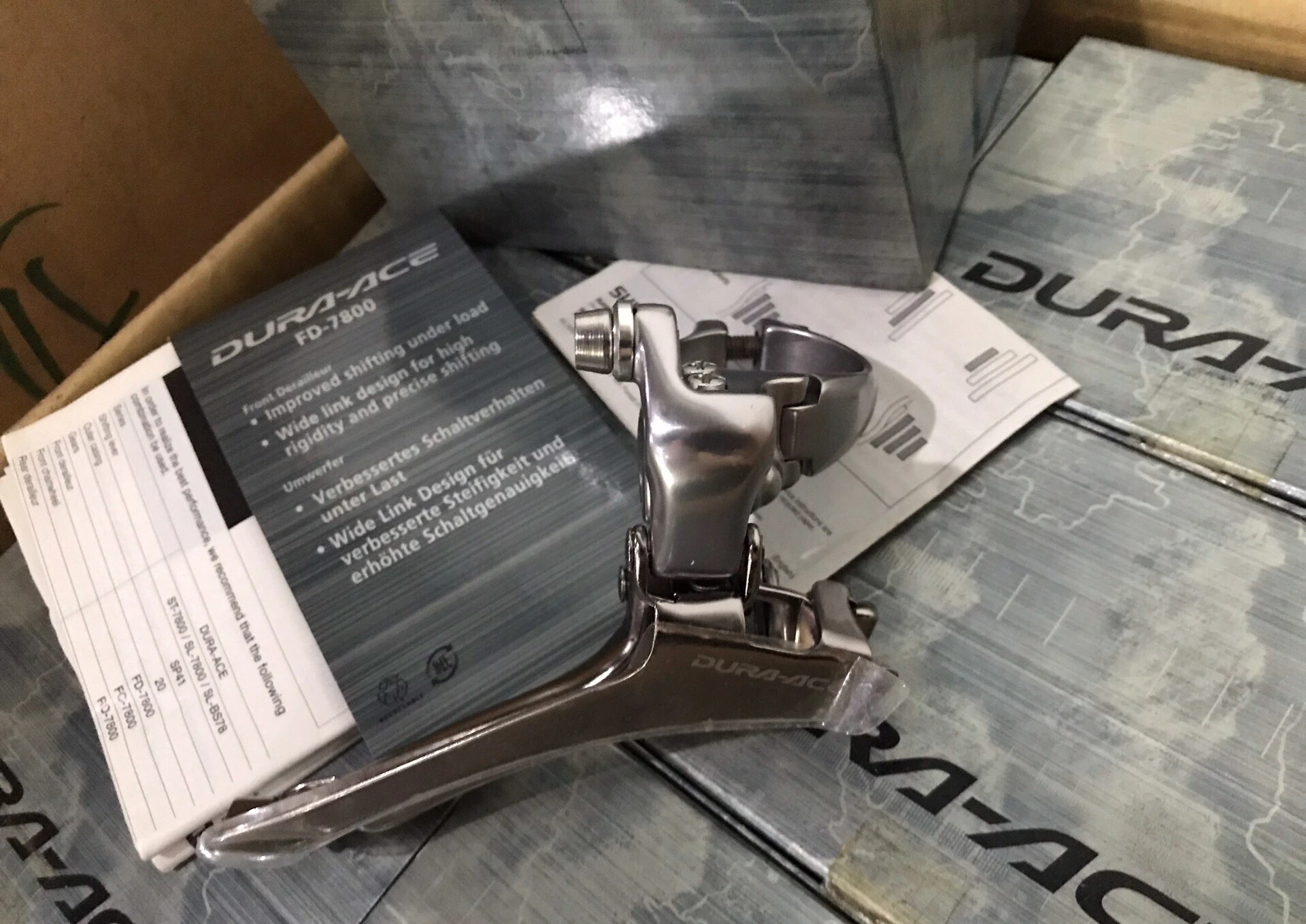 

Mano Dura-ACE FD-7800 Front Derailleur Vintage Derailleur Super Light and Vintage Roadbike Derailleur 31.8mm clamp