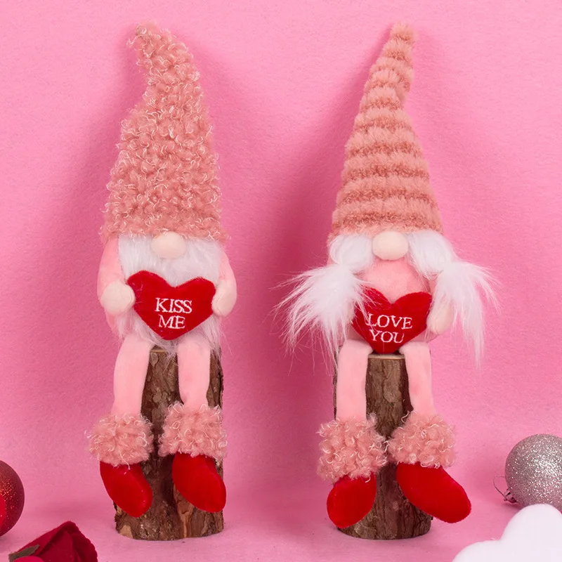 Regalo de San Valent&iacute;n para pareja, mu&ntilde;eco enano sin rostro, decoraci&oacute;n de fiesta de San Valent&iacute;n-0