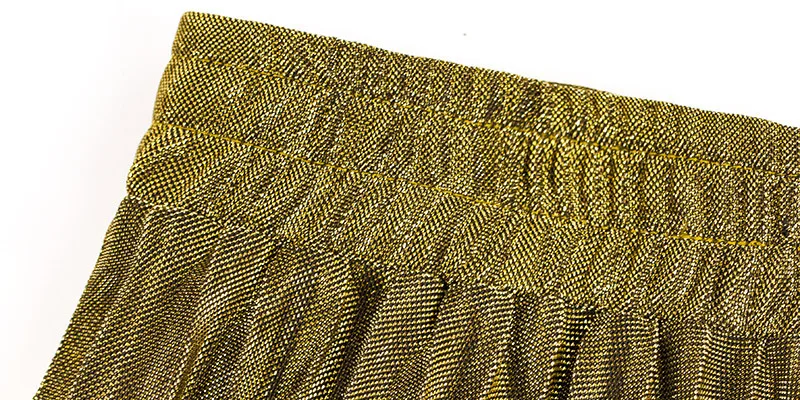 Женская плиссированная юбка с люрексом яркая шелковая блестящая длинная