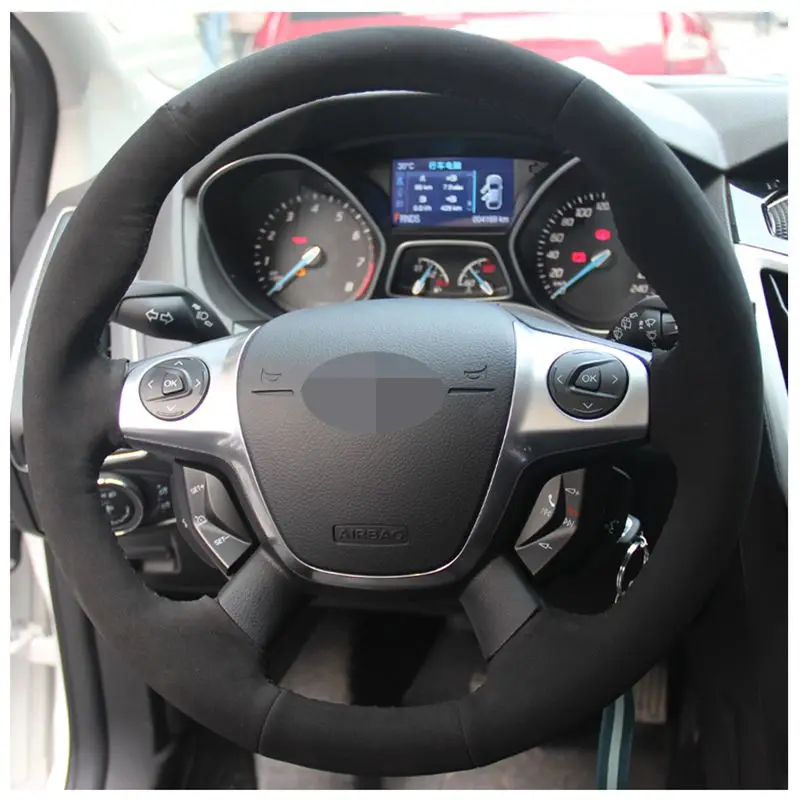 Чехол рулевого колеса автомобиля для Ford KUGA Escape 2013 2016 Focus 3 2011 2014 C MAX 2018 Transit черная