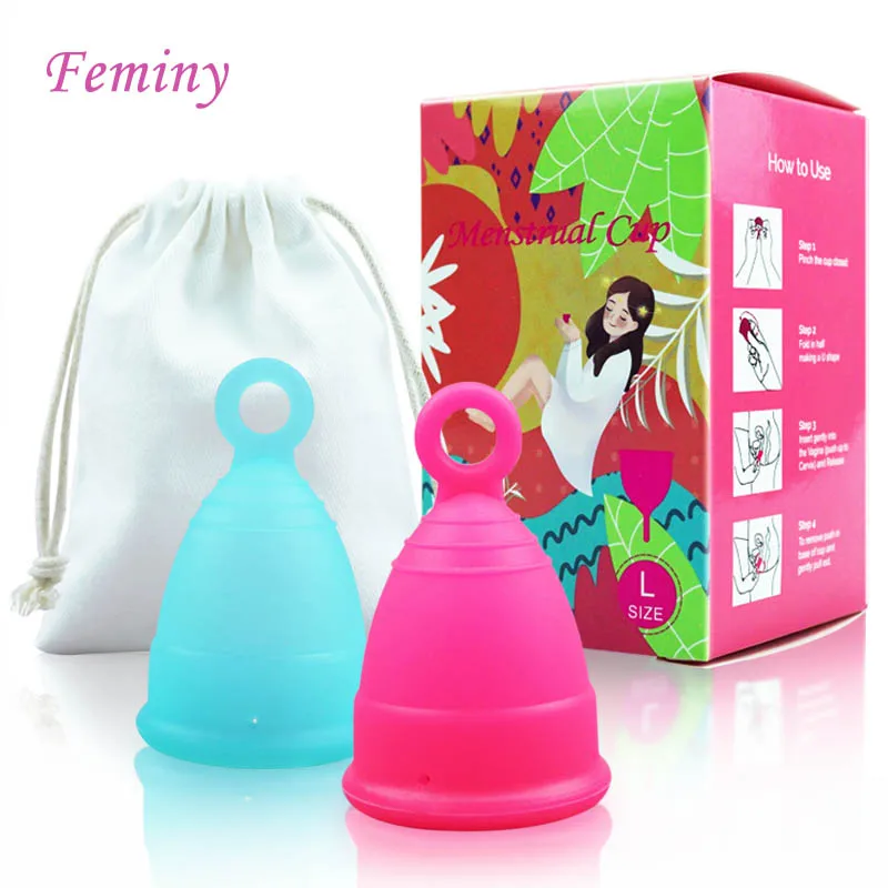 

Feminy Medical Silicon Cup Portable Menstrual Cup Feminine Hygiene Reusable Vaginal Cups Health Care Period Cup Menstrual Cups