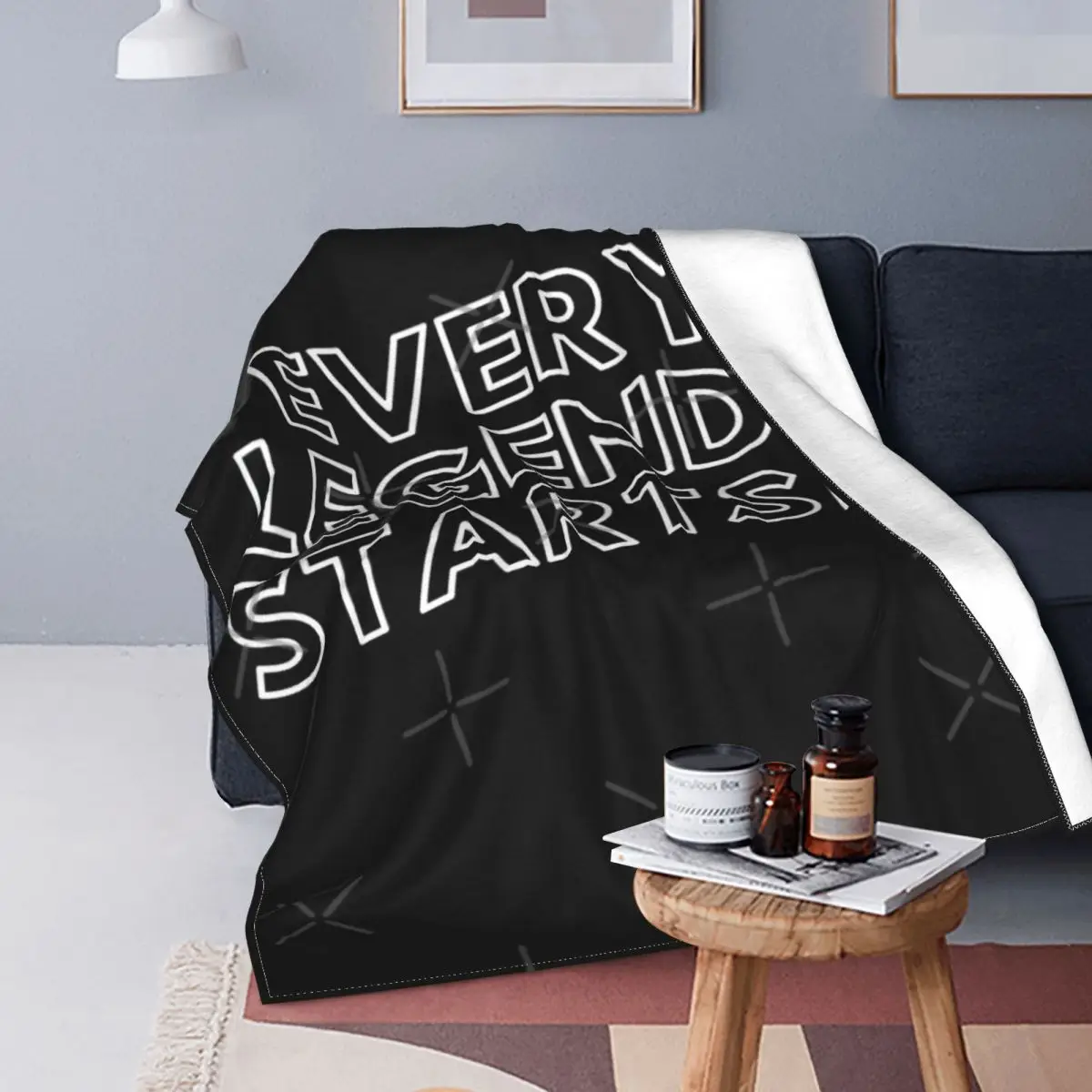 Every Legend Starts-colcha pequeña para cama, manta a cuadros, 90, doble, pickick